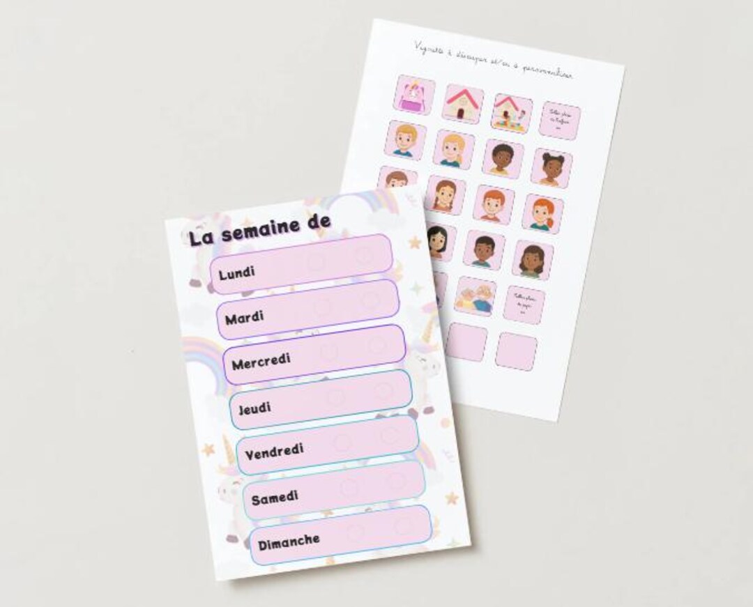 Printable Visual Weekly Planner for Children – Weekly Daycare and ...