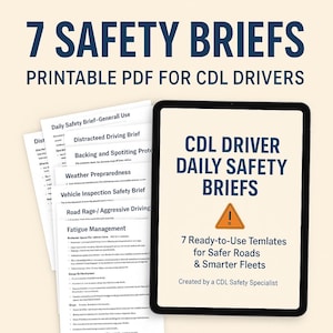 7 printable PDF Safety Brief Templates for CDL drivers