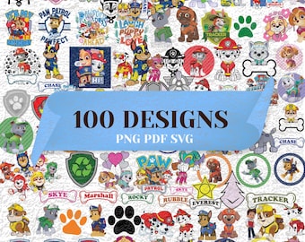 100 ontwerpen gelaagde Pack, schattige hond SVG PNG-pakket, kinderen verjaardag ontwerpen, Cartoon Svg, hond clipart, Cricut-bestand, behang