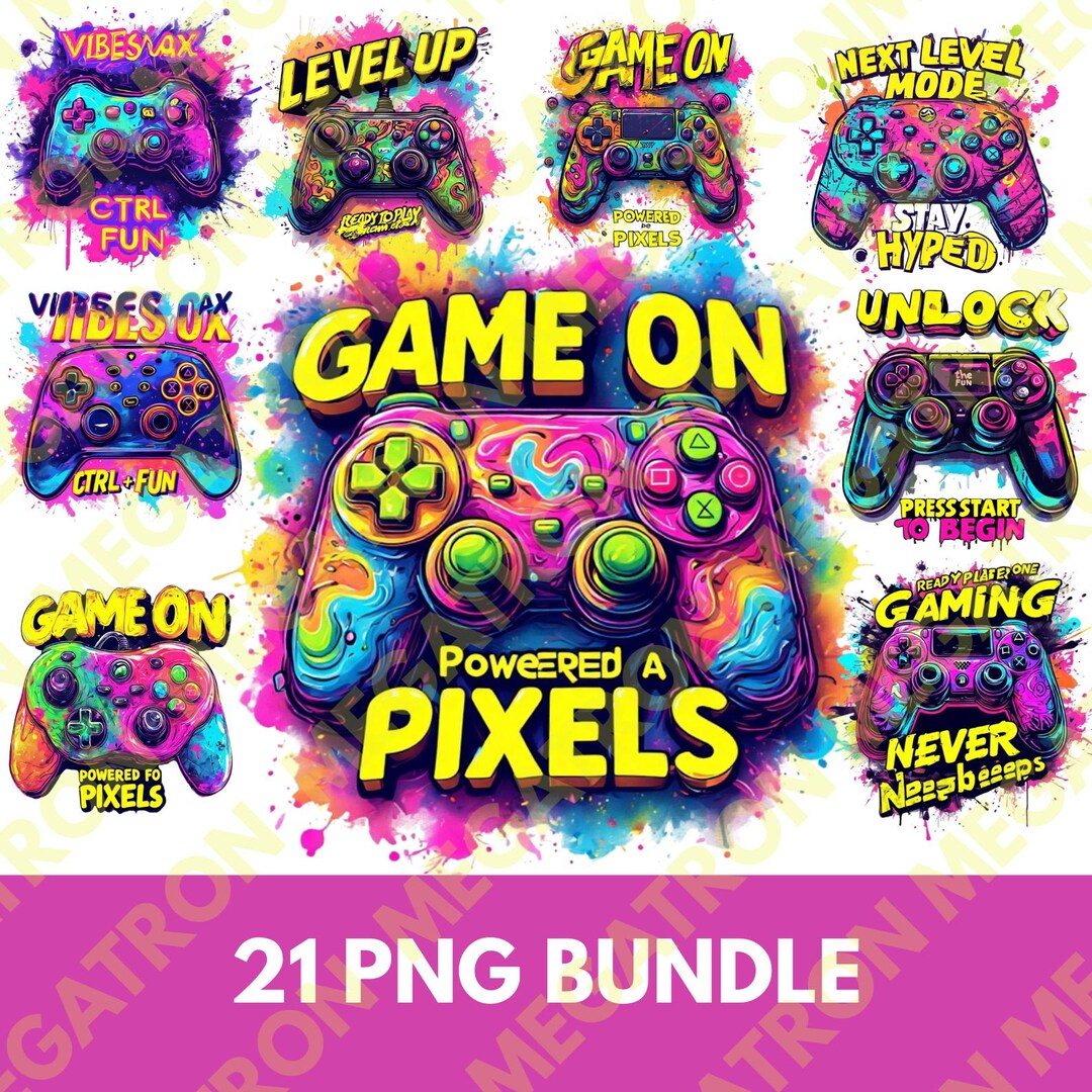 Gaming PNG Bundle , Gamer PNG Sublimation , Gaming Controller PNG ...