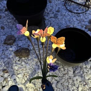 Butterfly Solar Garden Lights - 2 Pack 16 LED Outdoor Solar Powered Decorative Lights - IP65 Waterproof for Yard Patio Pathway Decor