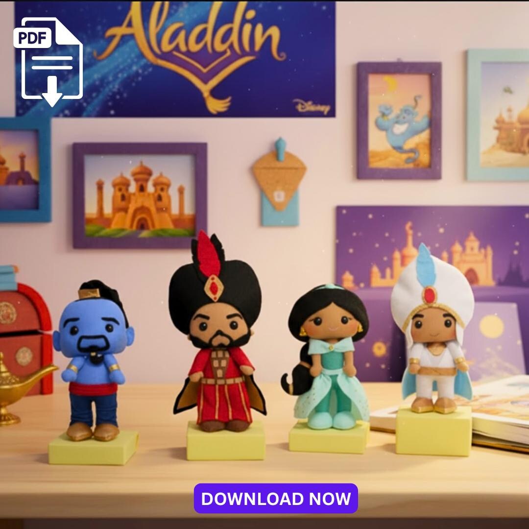 Sewing Pattern Bundle – Aladdin Collection PDF | 4 Felt Plush ...