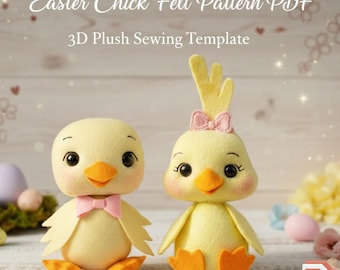 Easter Chick & Duck Felt Pattern PDF | 3D Plush Sewing Template | Spring Nursery DIY Gift