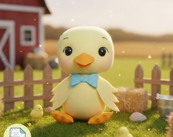 Baby Chick Felt Doll Pattern PDF | Easter Plush Sewing Template | Spring Nursery DIY Gift