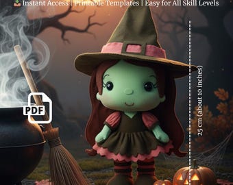 Patroon vilten heksenpop: eenvoudig halloween pluche naaien (pdf)