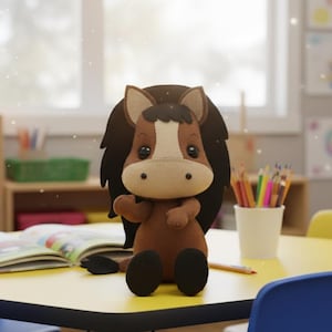 Patron de couture en feutre cheval : peluche d'animaux de la ferme à faire soi-même (téléchargement PDF)