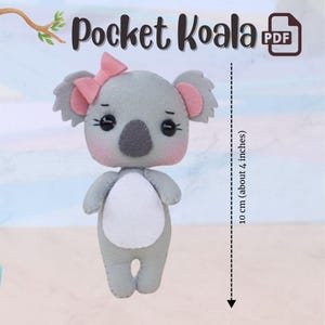 Felt Koala Sewing Pattern: DIY Plush Toy (PDF Download, 4 inch)