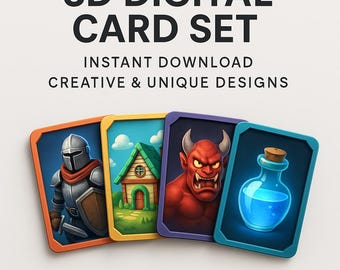 Printable 3D Digital Card Set | Instant Download | Unique Game & Art Cards for Creative Play