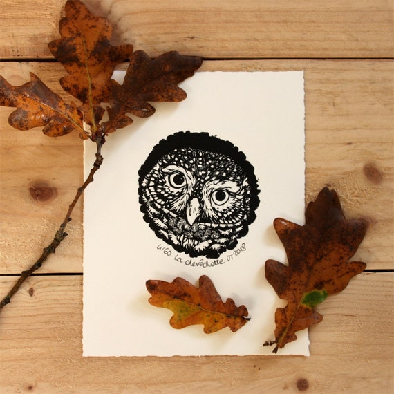 La Chouette Chevechette Gravure Sur Bois Originale Serie Etsy La Chouette Chevechette Gravure Sur Bois Originale Serie Etsy