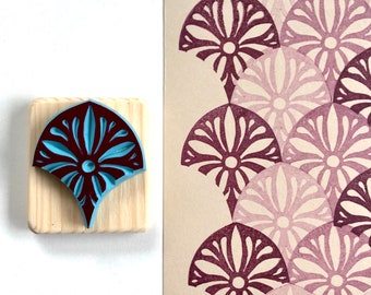 Timbro Bullet Journal, modello in scala hanabi, bujo, intagliato a mano, montato su legno