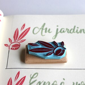 Bullet Journal Stempel, Tulip Blume, bujo, handgeschnitzt, Holz montiert