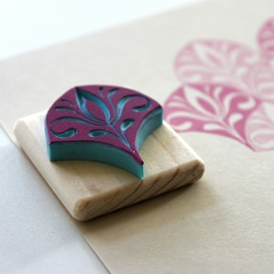 Bullet Journal Art Deco Stempel, Knospe Schuppenmuster, bujo, handgeschnitzt, Holz montiert