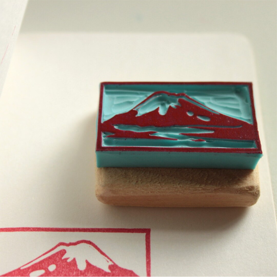 Fuji San Stamp, Hand Carved, Wood Mounted - Etsy