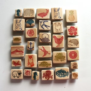 Asanoha rubber stamp, hand carved, wood mounted image 8