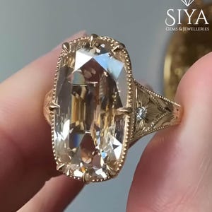 Old Mine 6 CT Elongated Cushion Cut Moissanite Ring Bezel Set Engagement Ring 14K Gold Wedding Ring Antique Diamond Ring Anniversary Ring