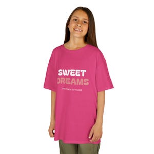 Kids Tee Shirt Sweet Dreams - Colorful Trendy Cotton Tshirt for Children, Youth Clothing, Girls Boys Apparel, Graphic Tee Top, Fun Kids