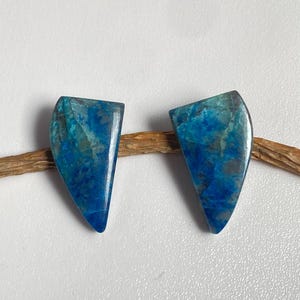 Natural Shattuckite Cabochon Pair Gemstone for Making Jewelry shattuckite Loose Gemstone Shattuckite Hand Made Flat Back Cabochon Pair 109
