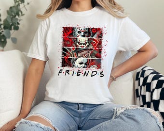 Horror Friends Shirt, Scary Movie Characters Tee, Halloween Graphic Tee