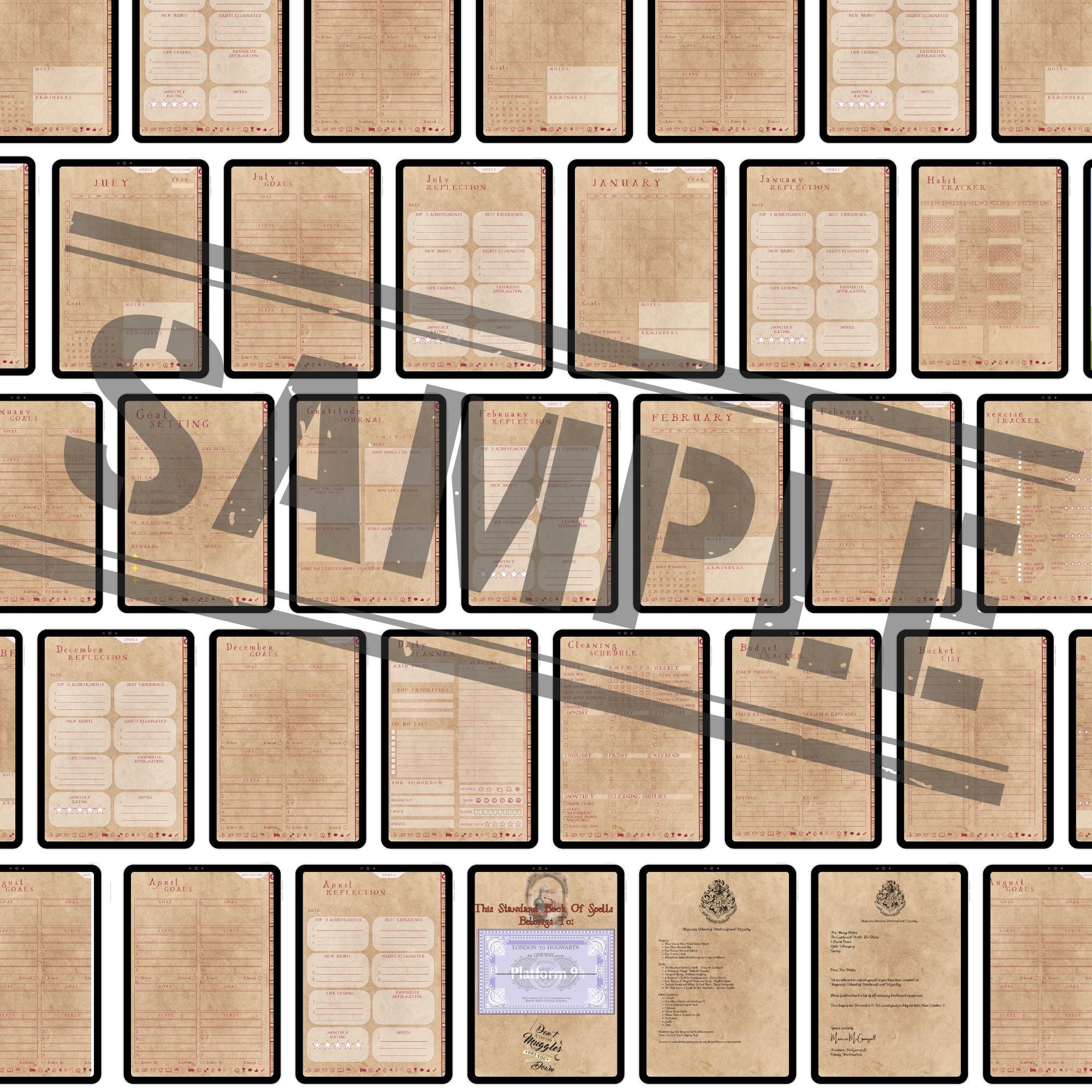 Stay Wizardly Organized with This Standard Book Of Spells Digital Planner: Digital Download - Thumbnail 5