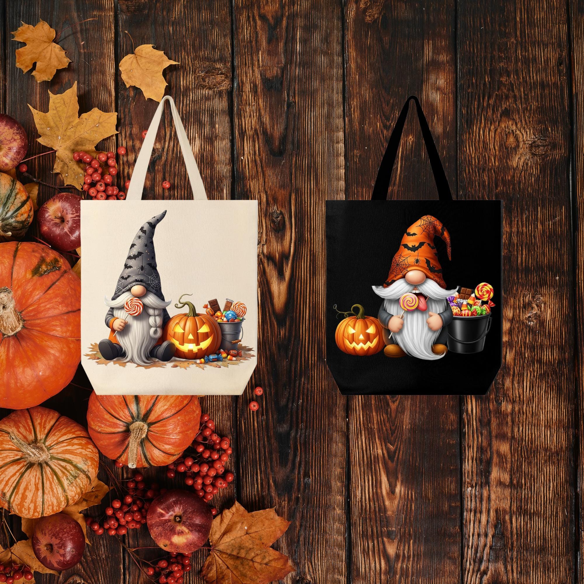 Halloween Candy Gnome Clipart Bundle PNG | Spooky Sweet Gnomes | Watercolor Halloween Graphics | Instant Digital Download - Thumbnail 5