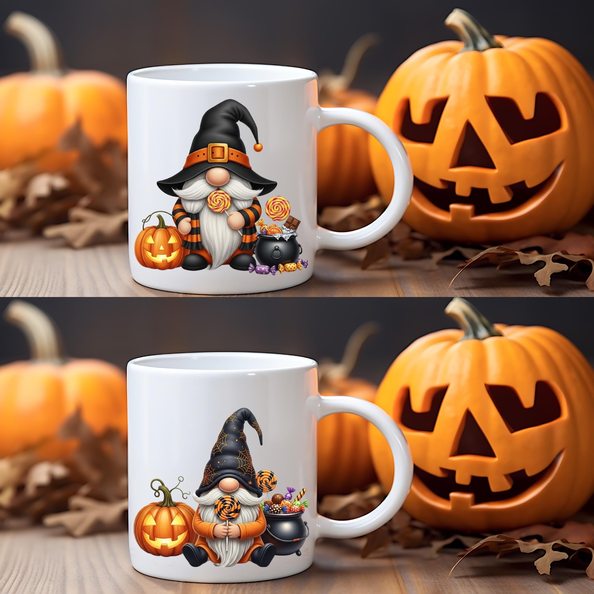 Halloween Candy Gnome Clipart Bundle PNG | Spooky Sweet Gnomes | Watercolor Halloween Graphics | Instant Digital Download - Thumbnail 6