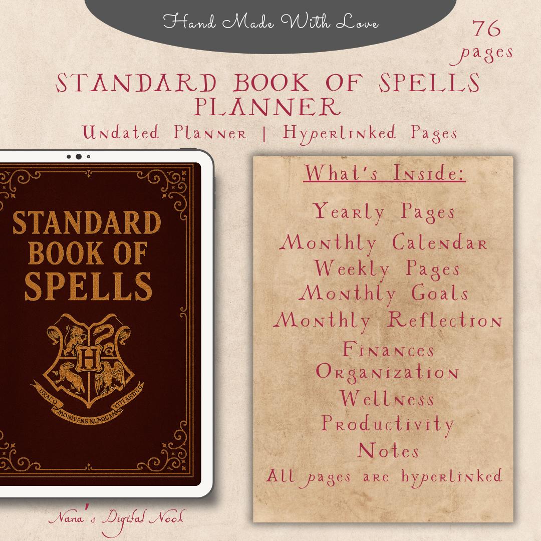 Stay Wizardly Organized with This Standard Book Of Spells Digital Planner: Digital Download - Thumbnail 2