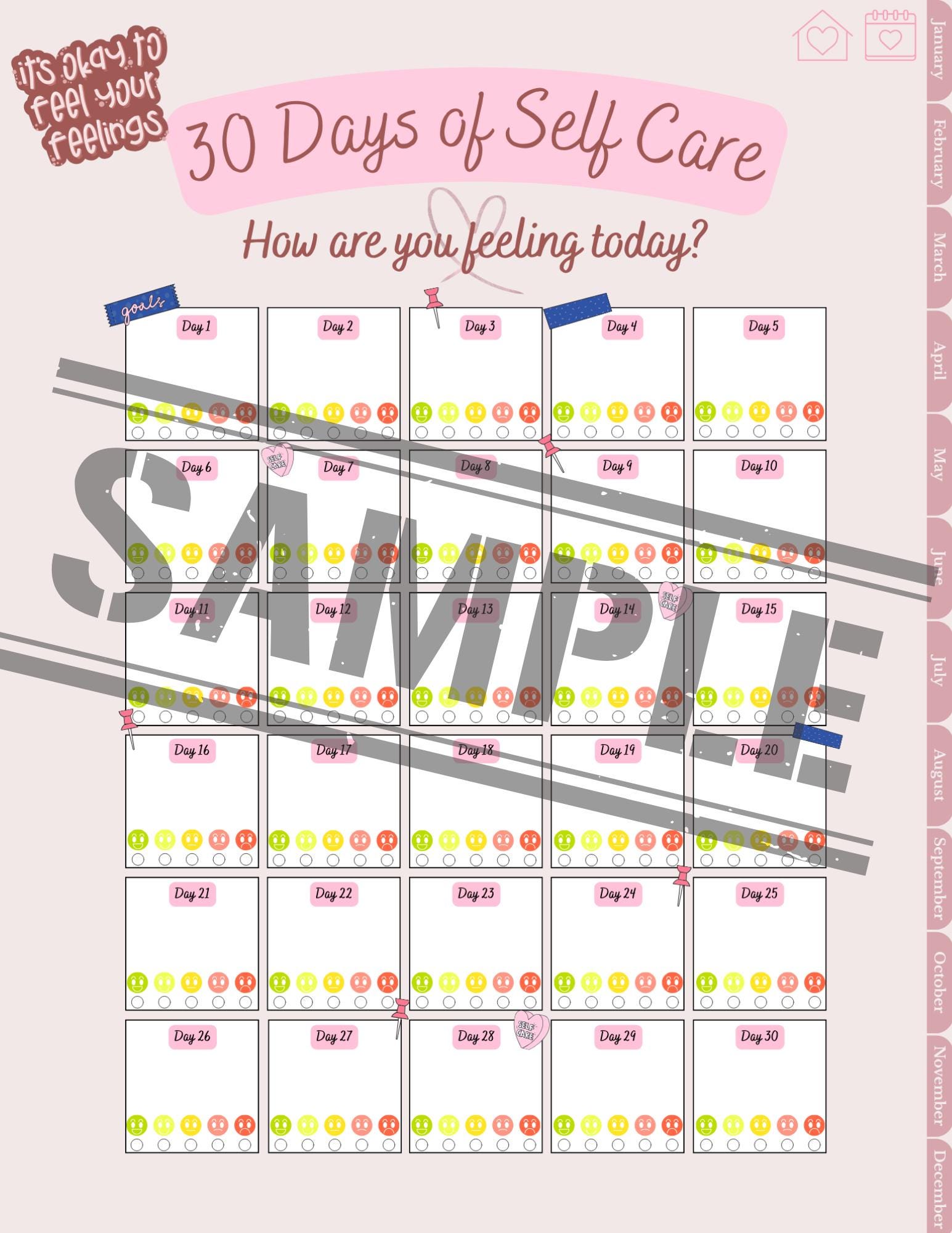 Dream Big Live Balanced The Stylish Pink Monthly Planner: Digital Download - Thumbnail 6