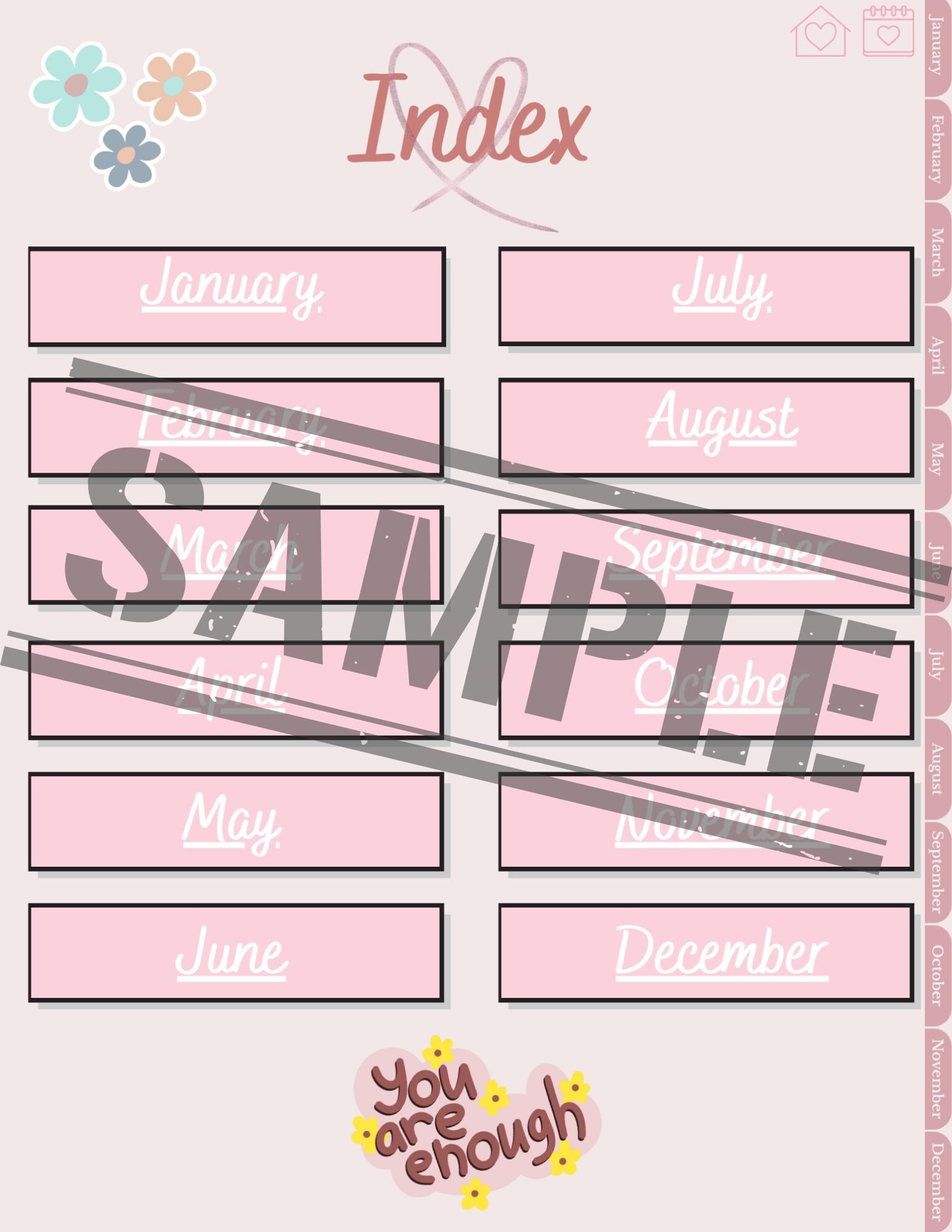 Dream Big Live Balanced The Stylish Pink Monthly Planner: Digital Download - Thumbnail 4