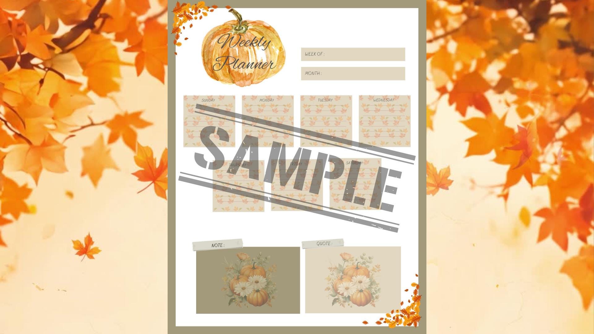 Minimalist Harvest Season Planner Tool for Every Task: Digital Download - Thumbnail 3
