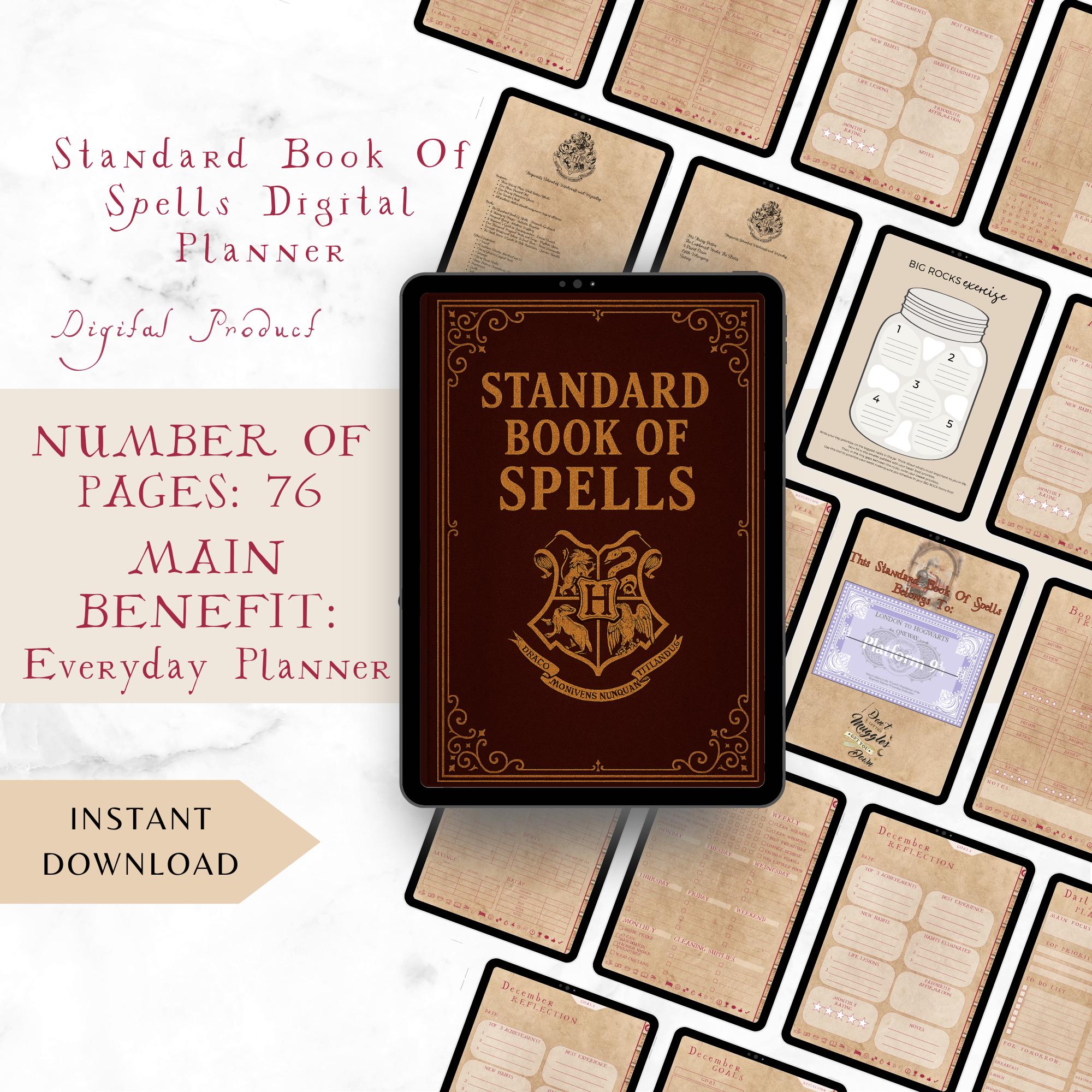 Stay Wizardly Organized with This Standard Book Of Spells Digital Planner: Digital Download