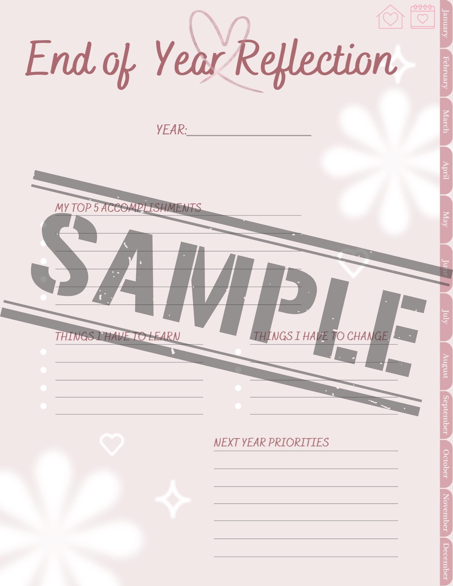 Dream Big Live Balanced The Stylish Pink Monthly Planner: Digital Download - Thumbnail 7