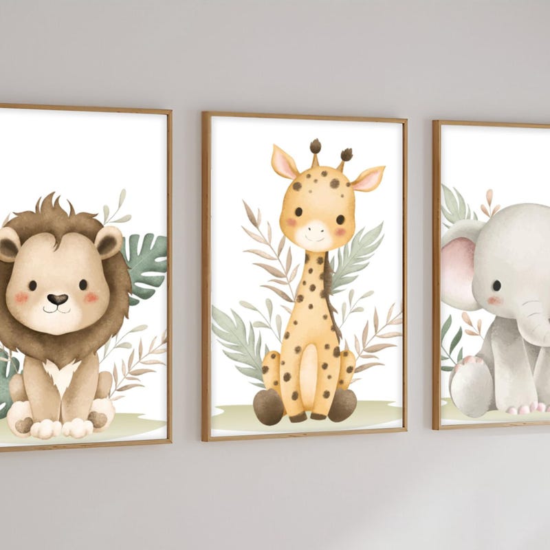 Safari Nursery Wall Art - Etsy