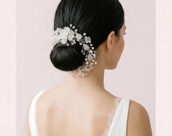 Kristall Blüte Hochzeit Haarranke, gefrostete Blume Braut Stirnband Zubehör