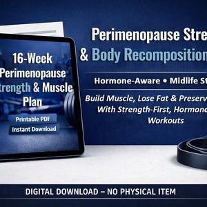 Gids perimenopauze kracht en lichaamsrecompositie: afdrukbare pdf Midlife-spierplan, digitale download