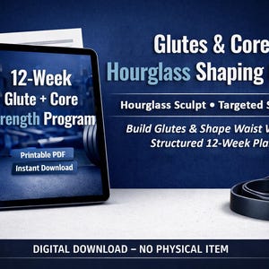 Glutes & Core Hourglass Shaping Guide - 12 Week Printable PDF Strength ...