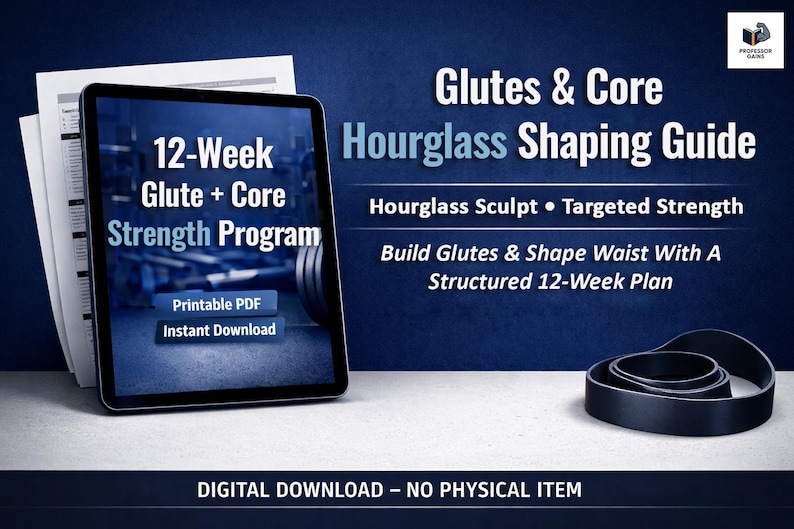 Glutes & Core Hourglass Shaping Guide - 12 Week Printable PDF Strength ...