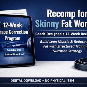 Recomp per donne magre e grasse (programma di correzione della forma di 12 settimane) - Piano di allenamento e nutrizione in PDF stampabile