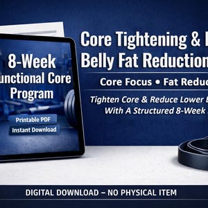 Plan de raffermissement du tronc et de réduction de la graisse du bas du ventre - PDF imprimable Programme fonctionnel de 8 semaines en téléchargement numérique