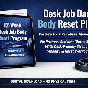 Desk Job Dad Body Reset Plan – Printable PDF | Posture, Glutes, Core & Upper Back Fix