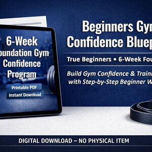 Beginners Gym Confidence Blueprint - 6 Week Foundation Program Printable PDF Digital Download