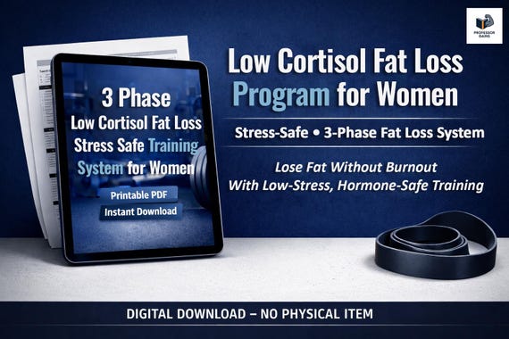 Low Cortisol Fat Loss Program for Women - Stress Safe Training System | Printable PDF