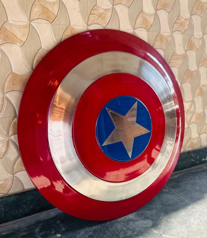 Captain America Cosplay Shield 24 Inches Unique Design Metal Cosplay/Role-play Replica image 4