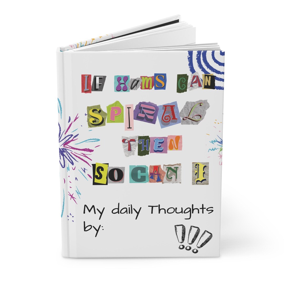 Humorous Ransom Note Humorous Spiraling Ham Hardcover Journal, Daily Thoughts Diary Gift ...