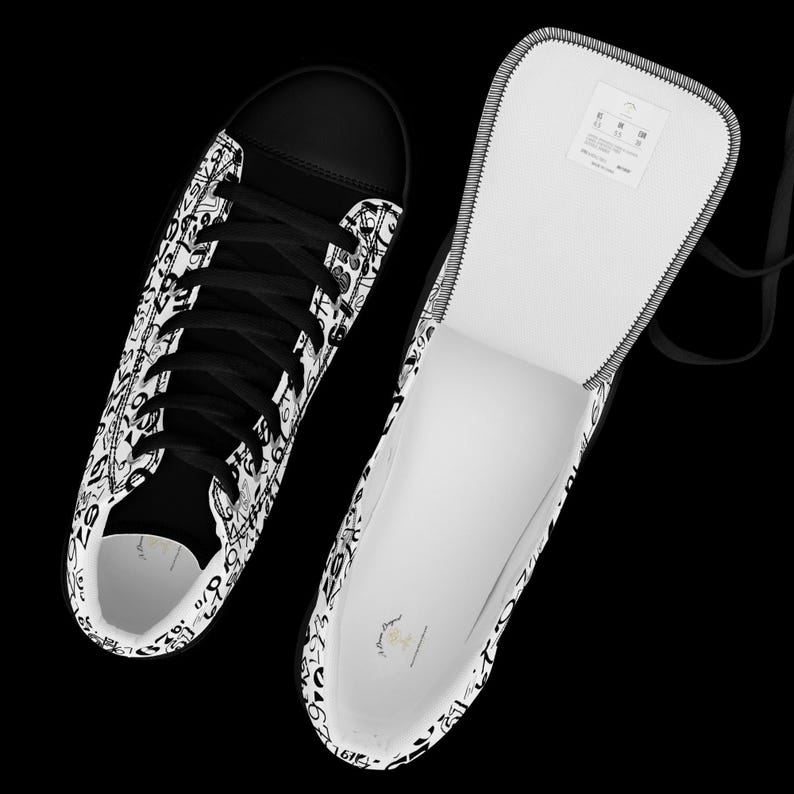 Number 67 High Top Sneakers - Women Canvas Shoes With Black or White ...