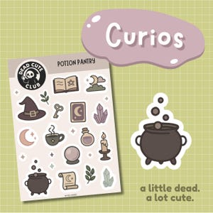 Potion Pantry - Witchy Magic Craft Witch Spells Potions Planner Stickers | Spells Sheet | Cute Cauldron Grimoire Journal Spooky Hobonichi
