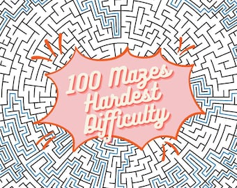 100 Hardest Difficulty Maze Maps Bundle - Maze Puzzles for Adults and Teens