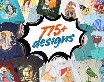 Ponad 775 elementów retro streetwearu | Koszulka | Kubek | Tapeta | Etui na telefon i więcej | Pakiet projektów | PNG + EPS/SVG | Grafika cyfrowa + edytowalne wektory