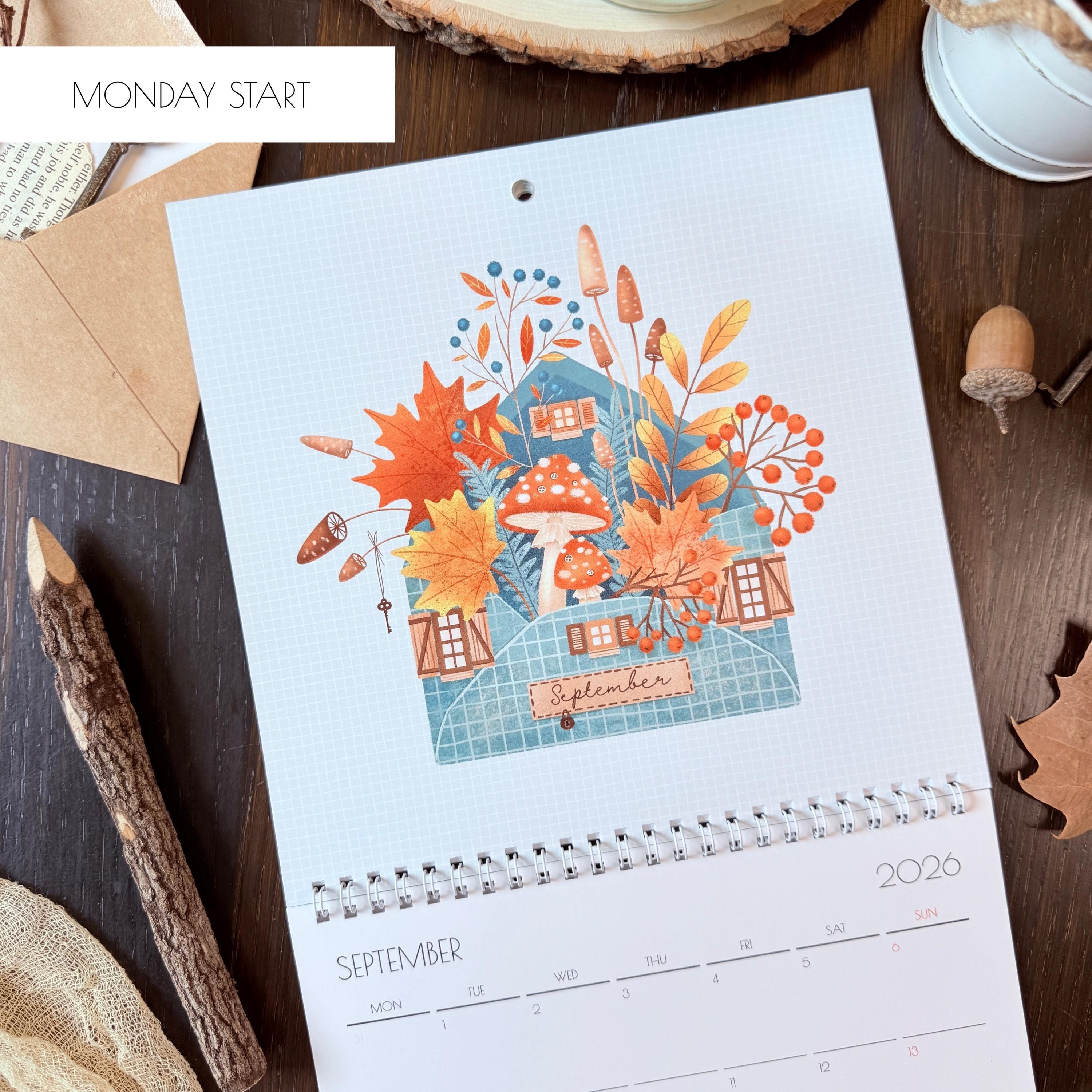 2026 Botanical Wall Calendar Whimsical Fairy Houses Flowers Il Fj93 