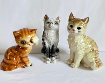 Lote de figuras de gato vintage - Goebel - Nippon - Regalo para amantes de los gatos