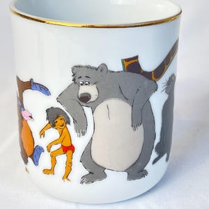 Vintage Collectable Walt Disney Productions Porcelain Mug with Gold Rim - Jungle Book - Excellent Condition